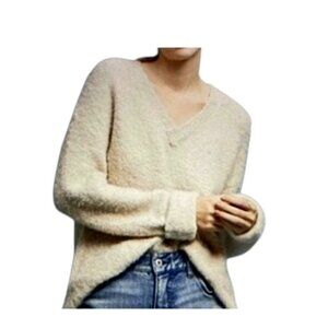 Anthropologie V Neck Sweater Beige Size S